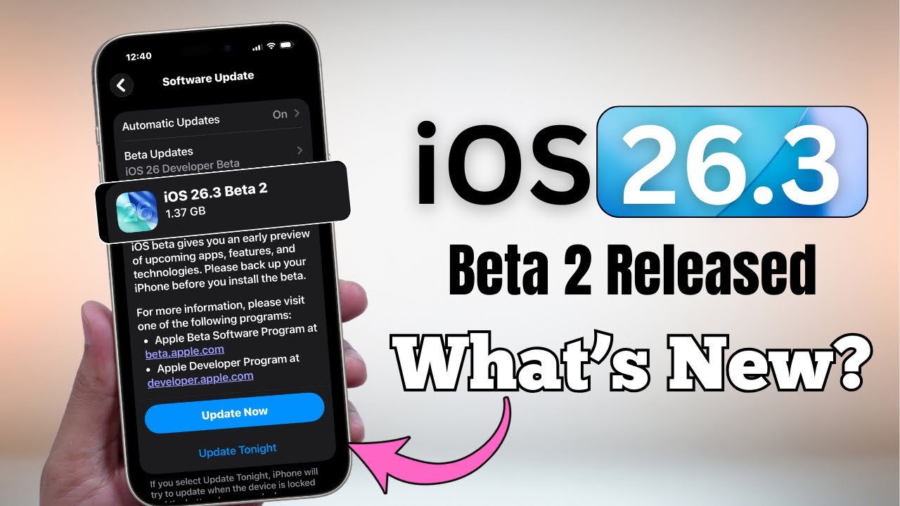 iOS 26.3 Beta 2 Released – What’s New? In Hindi - YouTube