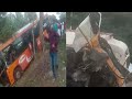 ksrtc bus and lory accident live footage