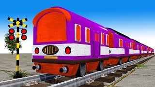【踏切アニメ】あぶない電車 TRAIN Vs People Troll🚦 踏切 Fumikiri 3D Railroad Crossing Animation #1