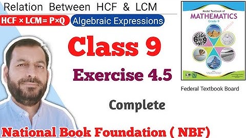 Class 9 Exercise 4.5  NBF Maths  Ex 4.5 Class 9th federal board FBISE Math national Book foundation