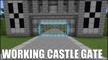 How To Build a Working Castle Gate in Minecraft Bedrock! (Portcullis Gate)
