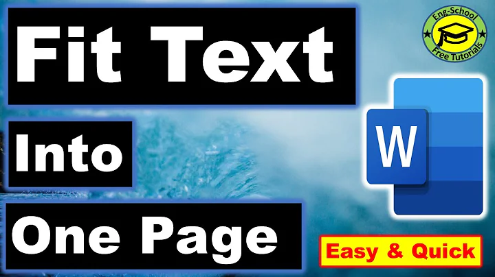How to fit the text onto one page in Microsoft word | shrink word document to one page