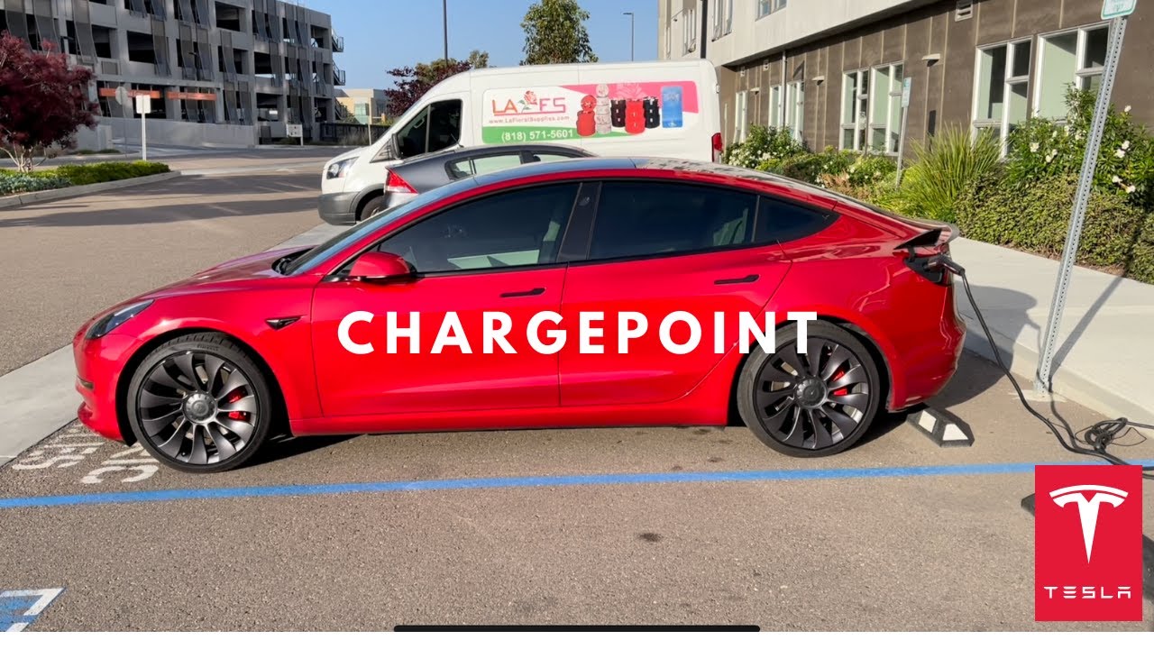 How To Charge Your Tesla Model 3 Performance (ChargePoint) - YouTube