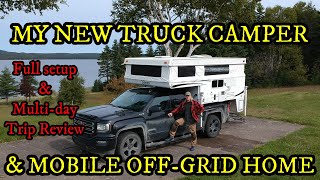 MY NEW TRUCK CAMPER & MOBILE OFFGRID HOME!! (Showcase, setup and multiday review) BRONCO 1251