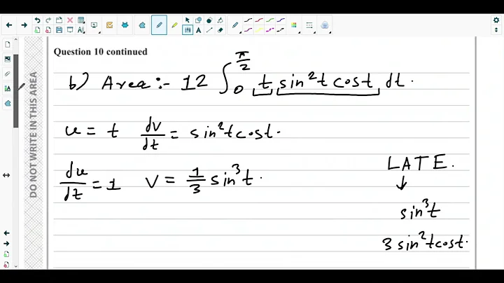 Q.NO.10- Area under Parametric Curve using Integration,Integration By Parts and Substitution Method