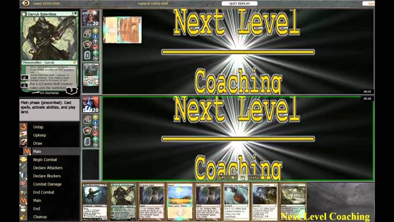 ISD Block BWg Tokens vs 4 Color Control Magic Online MtG Coaching Match 1