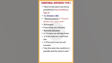Conditional Sentences Type 1 | If + Present Simple + Will | Easy Examples