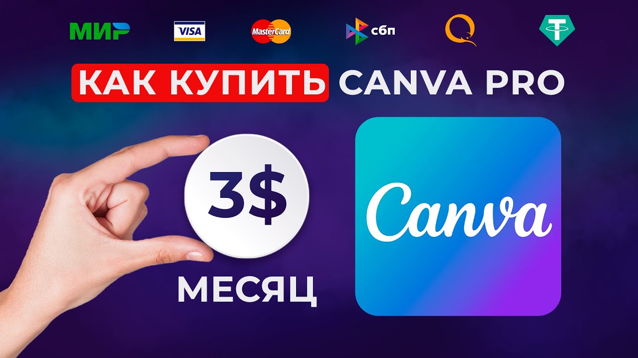 Как купить официальную подписку Canva PRO за 3$ / месяц в России? 2024 ...