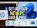 New PC Setup Guide 2025 | First Steps, Updates, Apps Install &amp; HP Support Assistant!