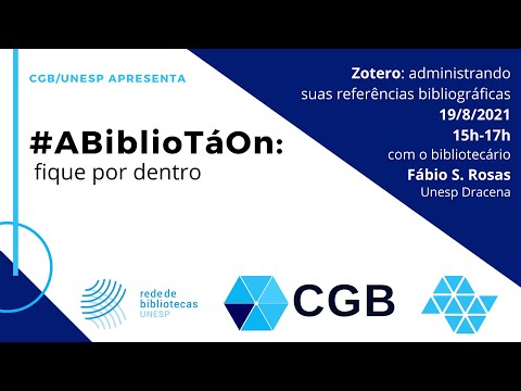 Oficina Zotero administrando suas referências bibliográficas - #ABiblioTáOn, 01