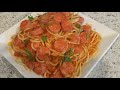 Espagueti Rojo con Salchicha