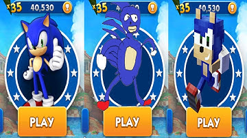 Sonic Dash vs Go Sanic Goo MEME vs Minecraft Hedgehog Run - All Characters Unlocked Eggman Zazz
