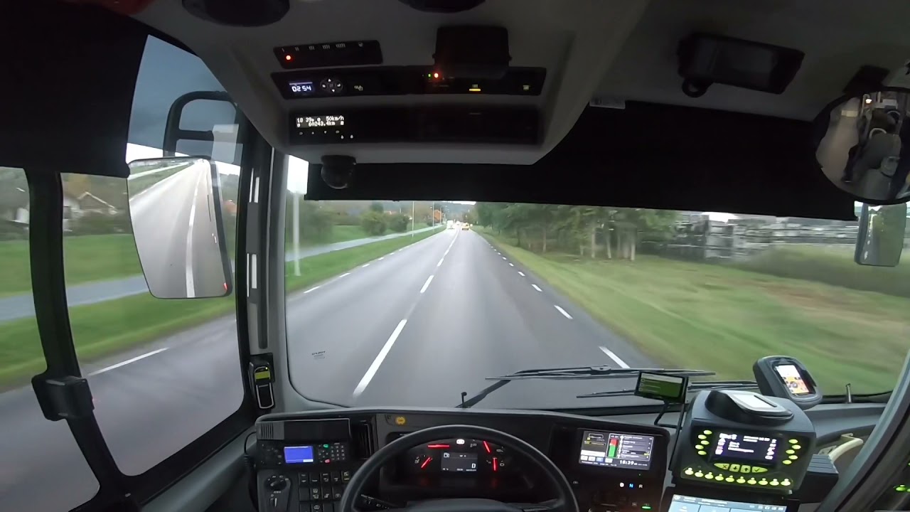 POV Driving Electric Bus Utbyvägen Gothenburg-Göteborg/ Sweden
