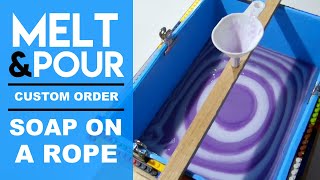 Melt and Pour, Soap on a rope, funnel pour method, swirls