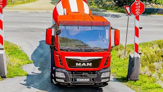 Old Truck and Buses Bollards Crash #beamngdrive #bus