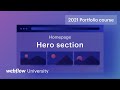Design a hero section – Build a portfolio site in Webflow, Day 1