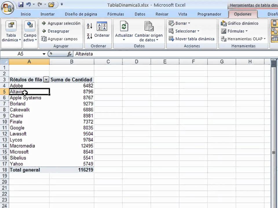 Simplexcel Tabla Dinamica Iii Ordenar Elementos Youtube