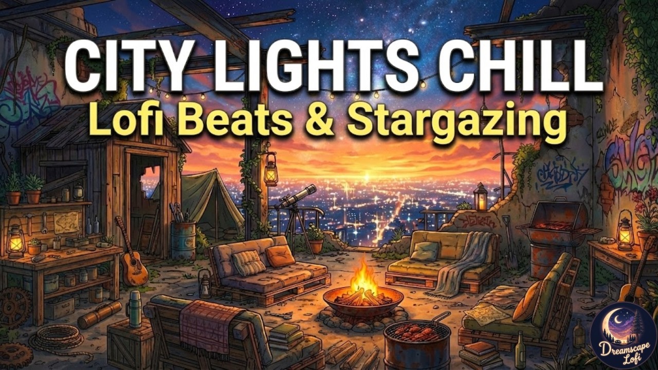 secret rooftop hideout 🌃 watching the city sleep lofi mix [beats to relax]