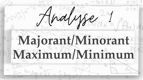 Nombre Réel : Majorant/Minorant et Maximum/Minimum ( Analyse 1 )