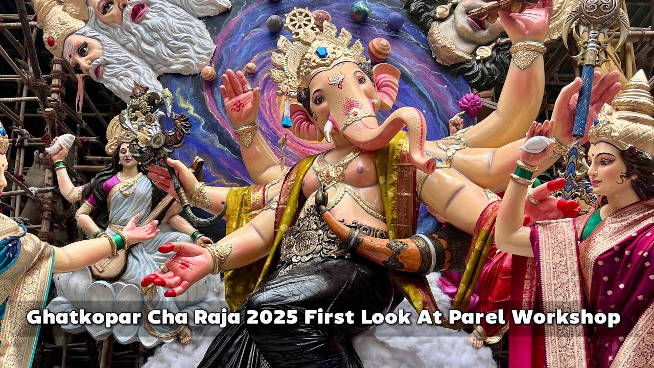 Redmond Cha Raja Ghatkopar Cha Raja 2025 First Look At Parel Workshop | Ganesh Idol ...