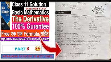 Class 11 Maths Derivatives in np| The Derivative all exercise solution with life long concept part-5