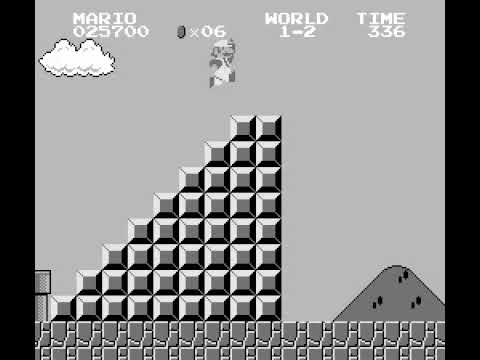 super mario bros black and white