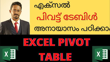 EXCEL PIVOT TABLE/MALAYALAM/BASICS/ MADE EASY FOR BEGINNERS/-  പിവട്ട് ടേബിള മലയാളം/HOW TO USE PIVOT