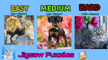 EASY🆚️MEDIUM🆚️HARD - Magic Jigsaw Puzzle - Game HD | Cute Animals Jigsaw Puzzle (Timelapse) Ep17.🦁🐶😻