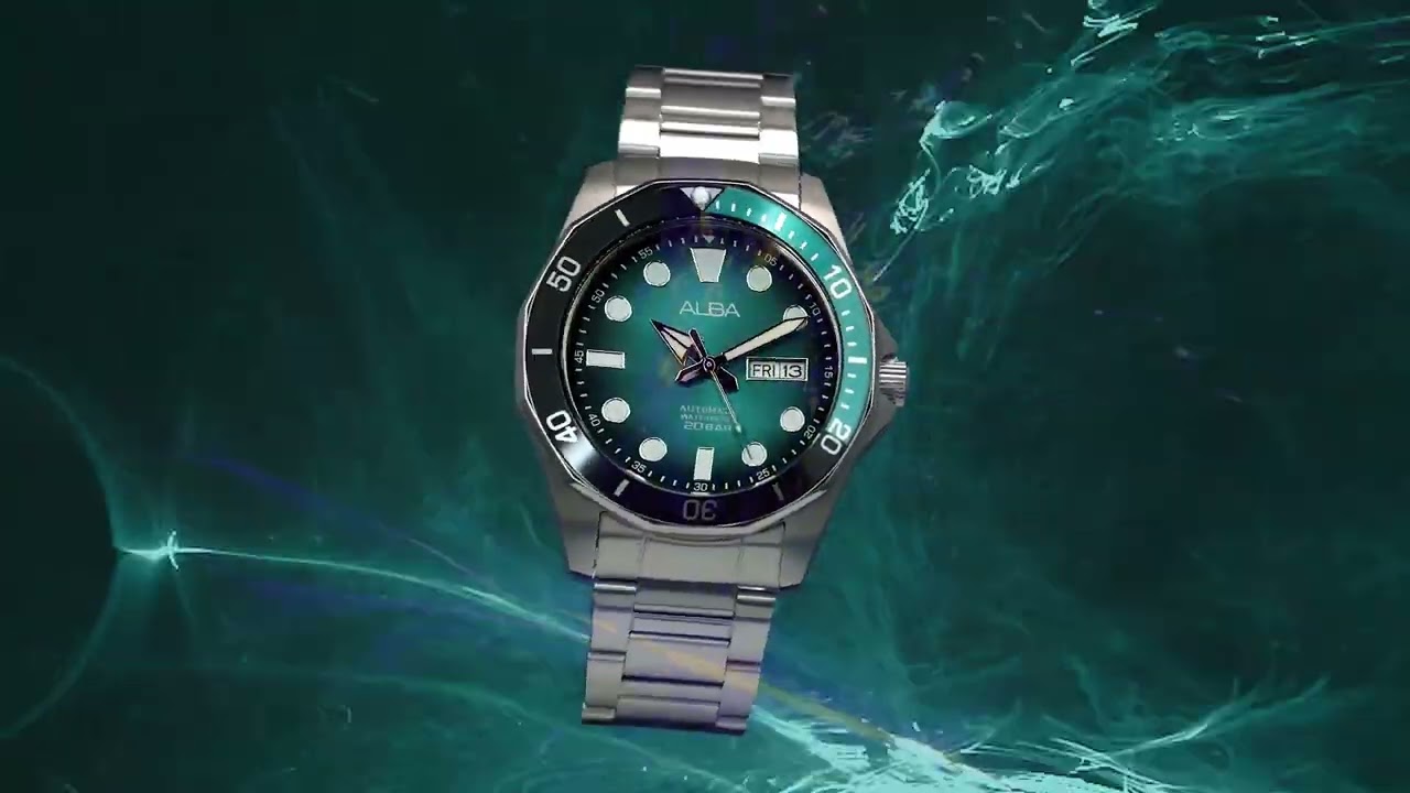 AL4545X1 Turquoise Black Gradation Dial Automatic Watch – ALBA