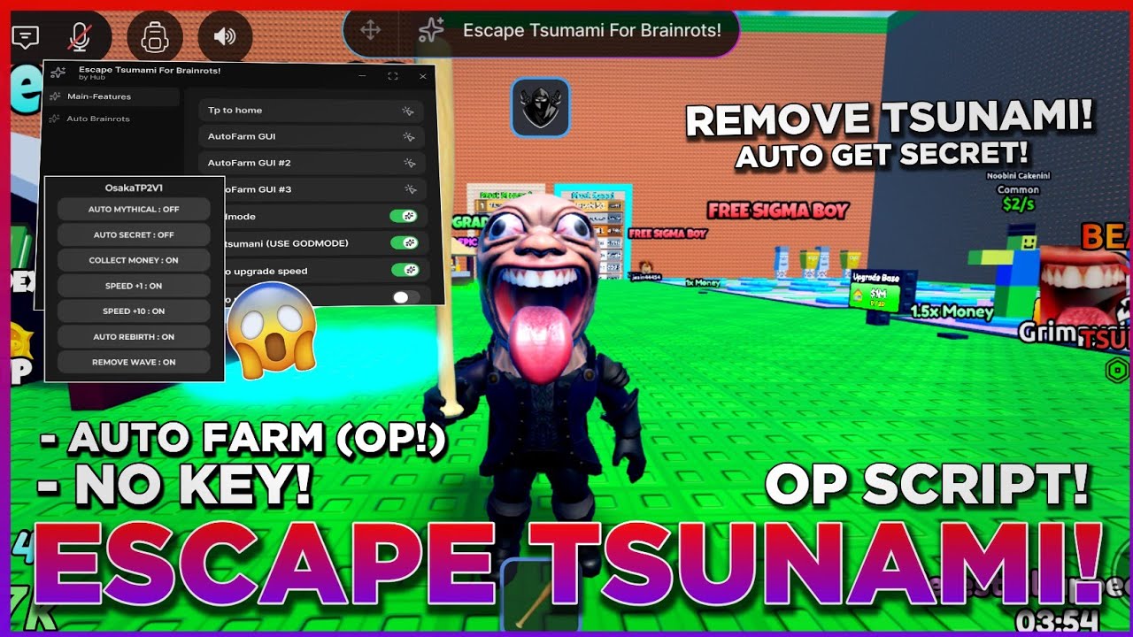 [🌊 NEW!] Escape Tsunami for Brainrots OP | *BEST SCRIPT* - Auto Get Secret & TP!, Remove Tsunami!