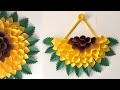 PAPER WALL HANGING DIY | PAPER SUNFLOWER WALL HANGING IDEAS | WALL DECOR IDEAS