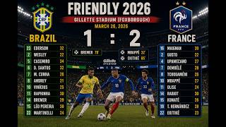 Brazil vs. France 1:2 Full Match Friendly 2026
