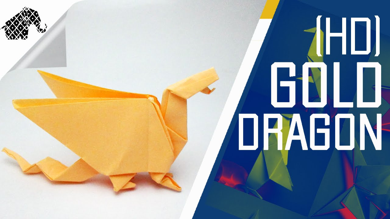 Origami - How To Make An Origami Gold Dragon - YouTube