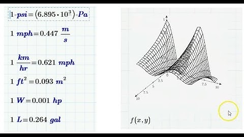 Units, 3D Plots and Matrices in Mathcad