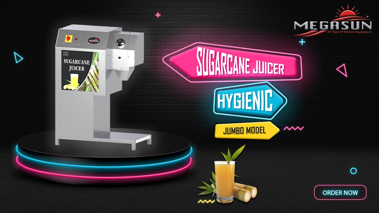 SUGARCANE JUICER HYGIENIC JUMBO MODEL - YouTube