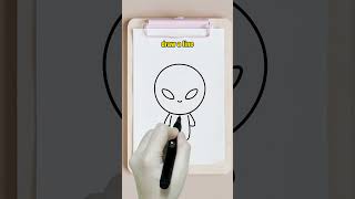 cute alien drawing tutorial #drawing #alien #extraterrestrial #easydrawing #howtodraw