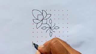 how to make easy drawing design from dots/ easy rangoli design screenshot 4