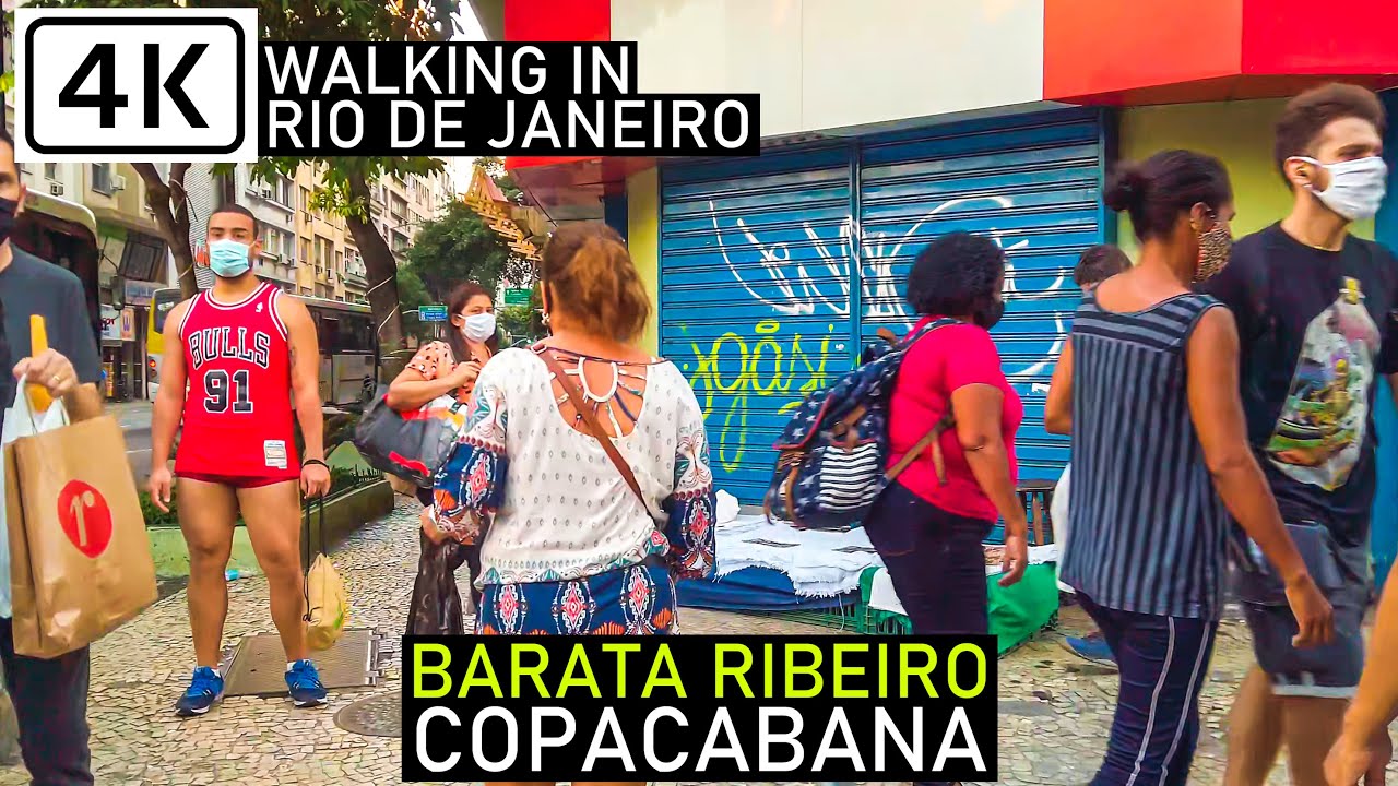 Walking in Copacabana: Barata Ribeiro Street, Rio de Janeiro, Brazil ...