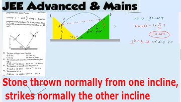 11) Physics |Inclined projectile motion | A stone is projected normally from  one inclined plane OA