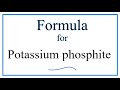 Phosphite Ion and Potassium Chemistry
