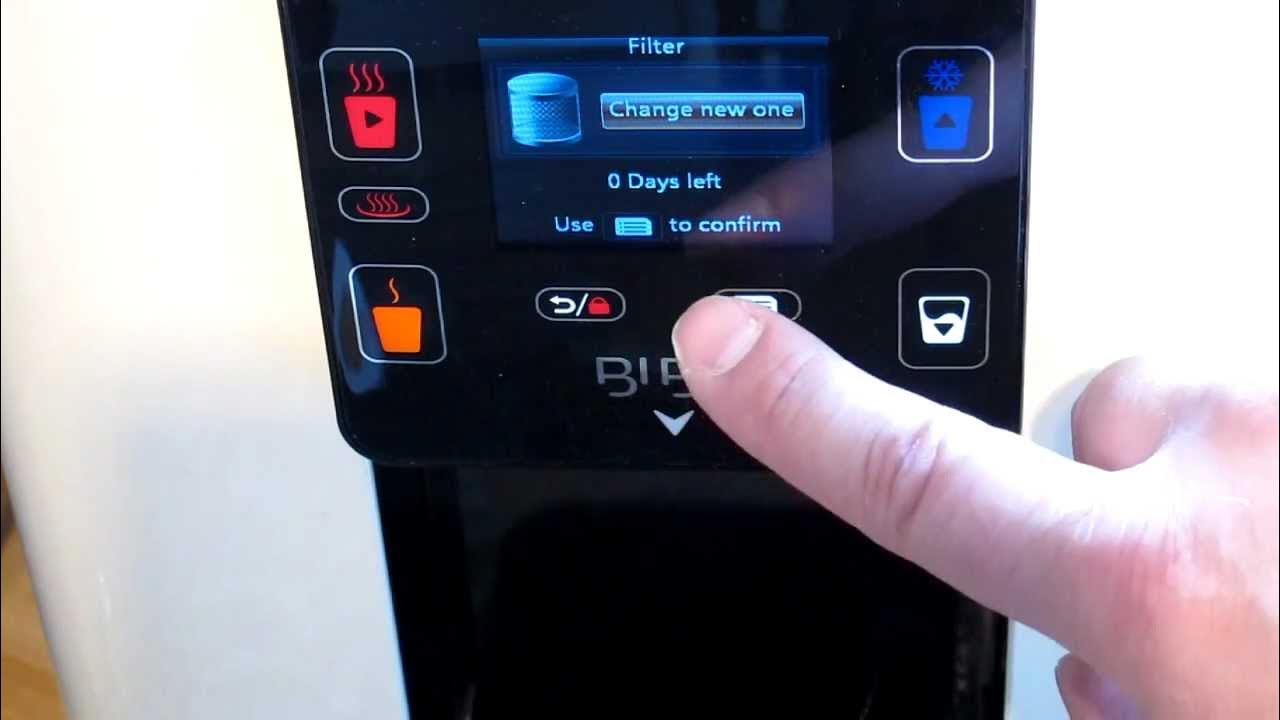 BIBO Menu navigation Confirm you have Replaced the Water Filter