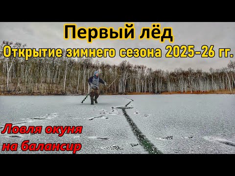 ОТКРЫТИЕ ЗИМНЕГО СЕЗОНА-ПЕРВЫЙ ЛЁД/ЛОВЛЯ ОКУНЯ НА БАЛАНСИР/РЫБАЛКА НА ПРУДУ/ОКУНЬ/РЫБАЛКА В САМАРЕ