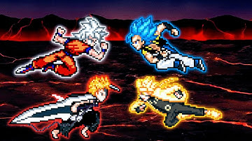 OMG Ichigo TYBW V3 Edit & Goku V5 LB(All Form) VS Gogeta OP(All Form) & Naruto OP(All Form) in Mugen
