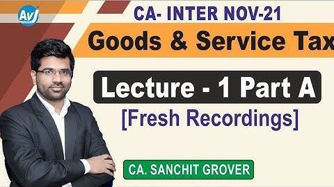 CA Inter GST for Nov 21 Lecture 1 (Part A) - Introduction to Taxation Subject
