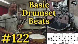 Drumset Basic Beats #122 - Snare Drum Variations