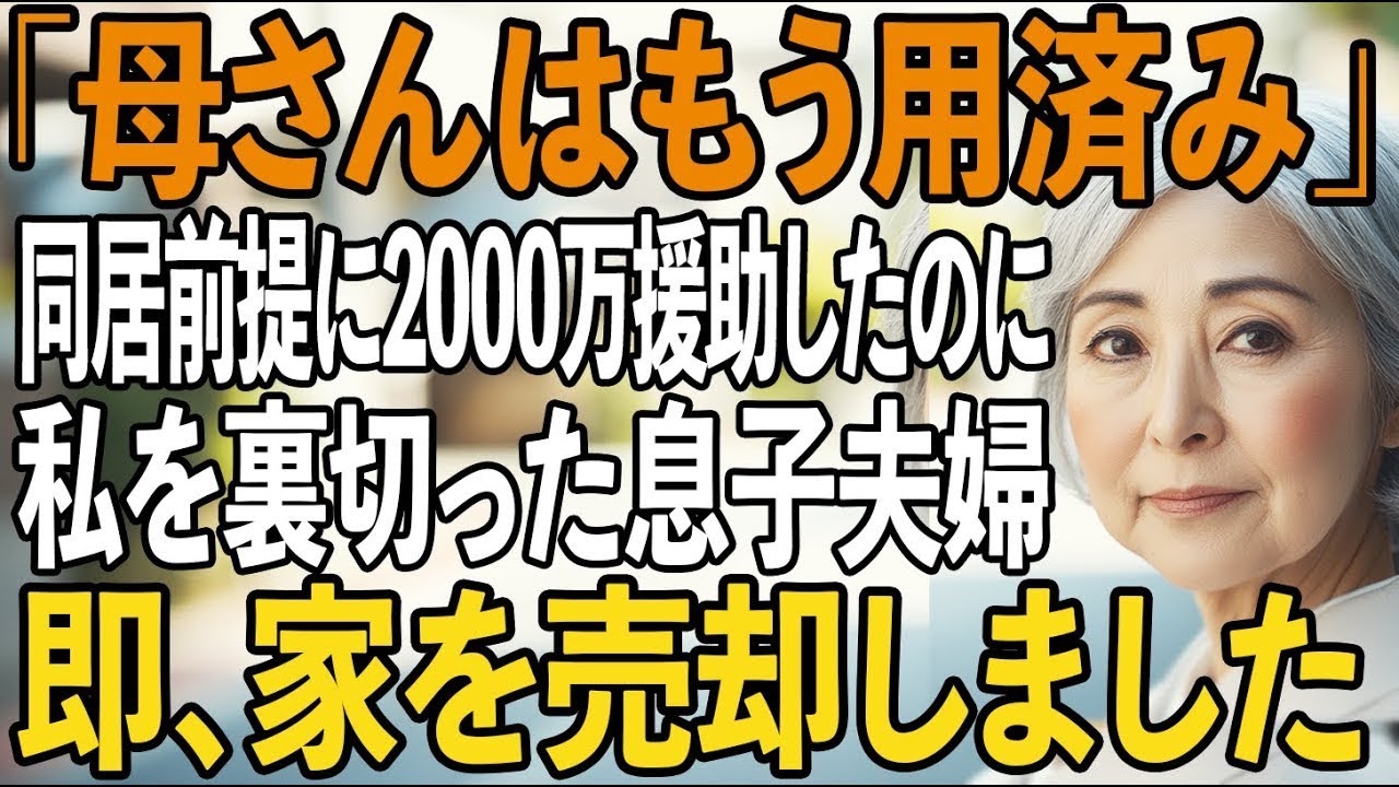 二世帯同居詐欺で私から2000万騙し取った息子夫婦。厄介者扱いし、勝手に老人ホーム行きを決められたので、私も“ある計画”を家族に一言もせず実行しました【シニアライフ】【60代以上の方へ】