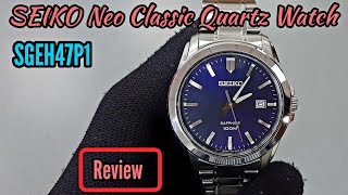 Official Warranty] Seiko SGEH47P1 Men's Sapphire Analog Quartz Silver  Stainless Steel Strap Watch (watch For Men Jam Tangan Lelaki Seiko Watch  For Men Men Watch) 