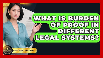 What Is Burden Of Proof In Different Legal Systems? - Courtroom Chronicles