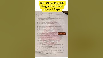 12th class English Sargodha board group 1 paper 2025 2nd year English group 1 paper
