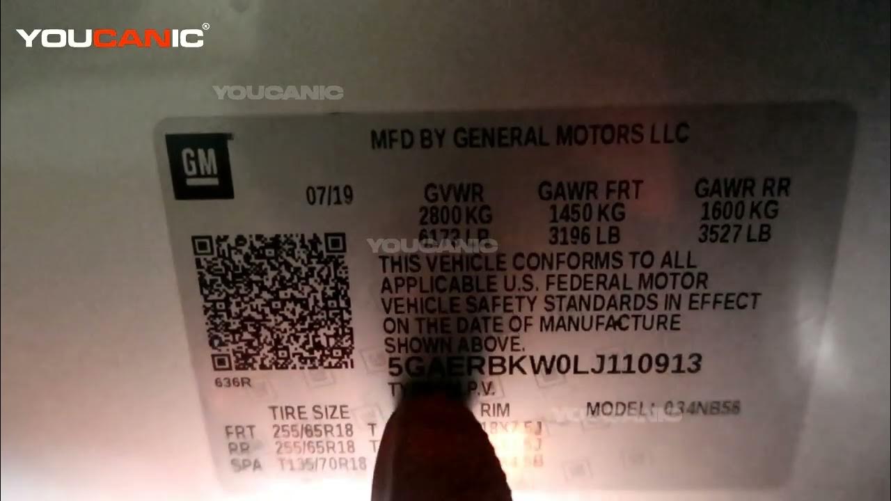 2018+ Buick Enclave - Paint Code Location - YouTube
